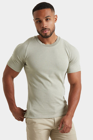 Knit Look T-Shirt in Soft Sage - TAILORED ATHLETE - ROW