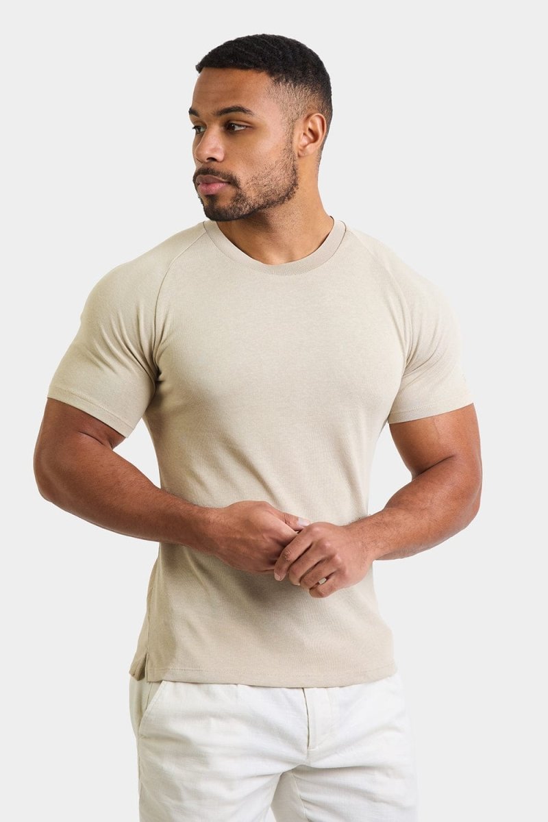 Knit Look T-Shirt in Stone - TAILORED ATHLETE - ROW