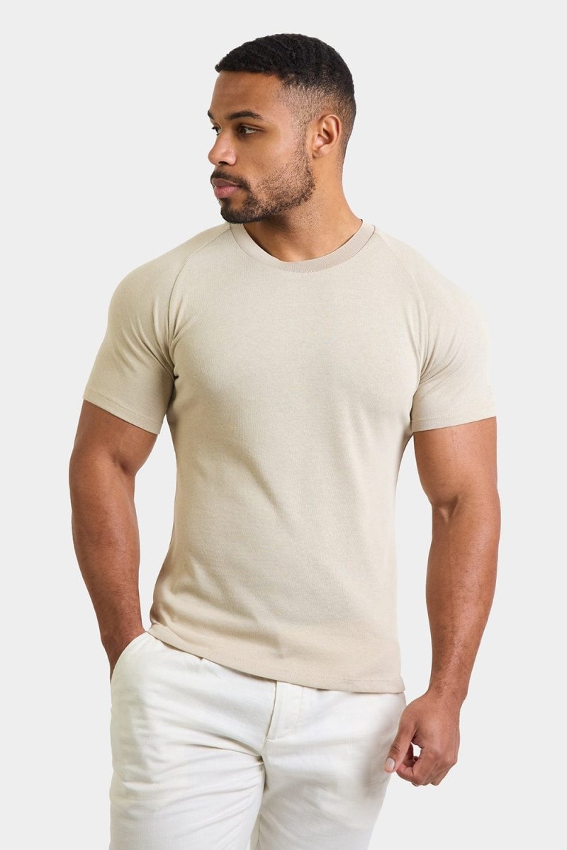 Knit Look T-Shirt in Stone - TAILORED ATHLETE - ROW