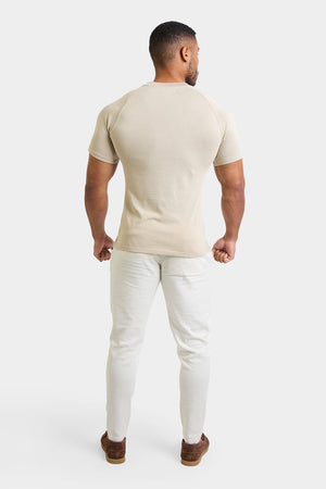 Knit Look T-Shirt in Stone - TAILORED ATHLETE - ROW
