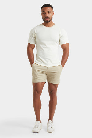 Knit Look T-Shirt in Ecru - TAILORED ATHLETE - ROW