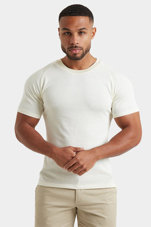 Knit Look T-Shirt in Ecru - TAILORED ATHLETE - ROW