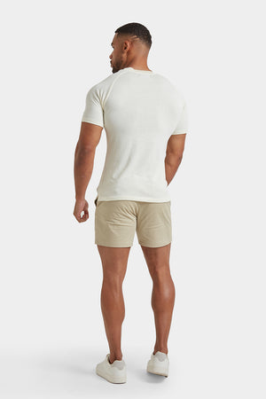 Knit Look T-Shirt in Ecru - TAILORED ATHLETE - ROW