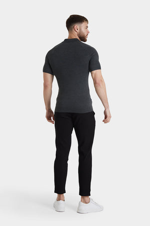 Textured Trouser in Black - TAILORED ATHLETE - ROW
