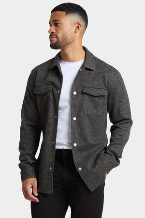 Semi Plain Twin Pocket Overshirt in Charcoal - TAILORED ATHLETE - ROW