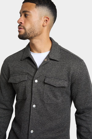 Semi Plain Twin Pocket Overshirt in Charcoal - TAILORED ATHLETE - ROW