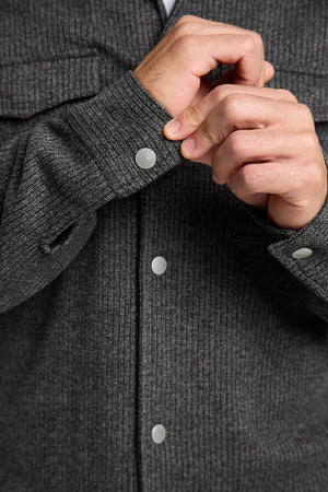 Semi Plain Twin Pocket Overshirt in Charcoal - TAILORED ATHLETE - ROW