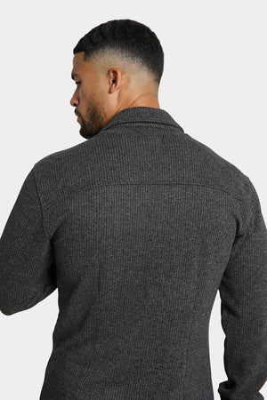 Semi Plain Twin Pocket Overshirt in Charcoal - TAILORED ATHLETE - ROW