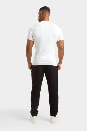 Fine Gauge Knitted T-Shirt in Snow White - TAILORED ATHLETE - ROW