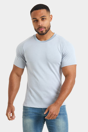 Knit Look T-Shirt in Chalk Blue - TAILORED ATHLETE - ROW