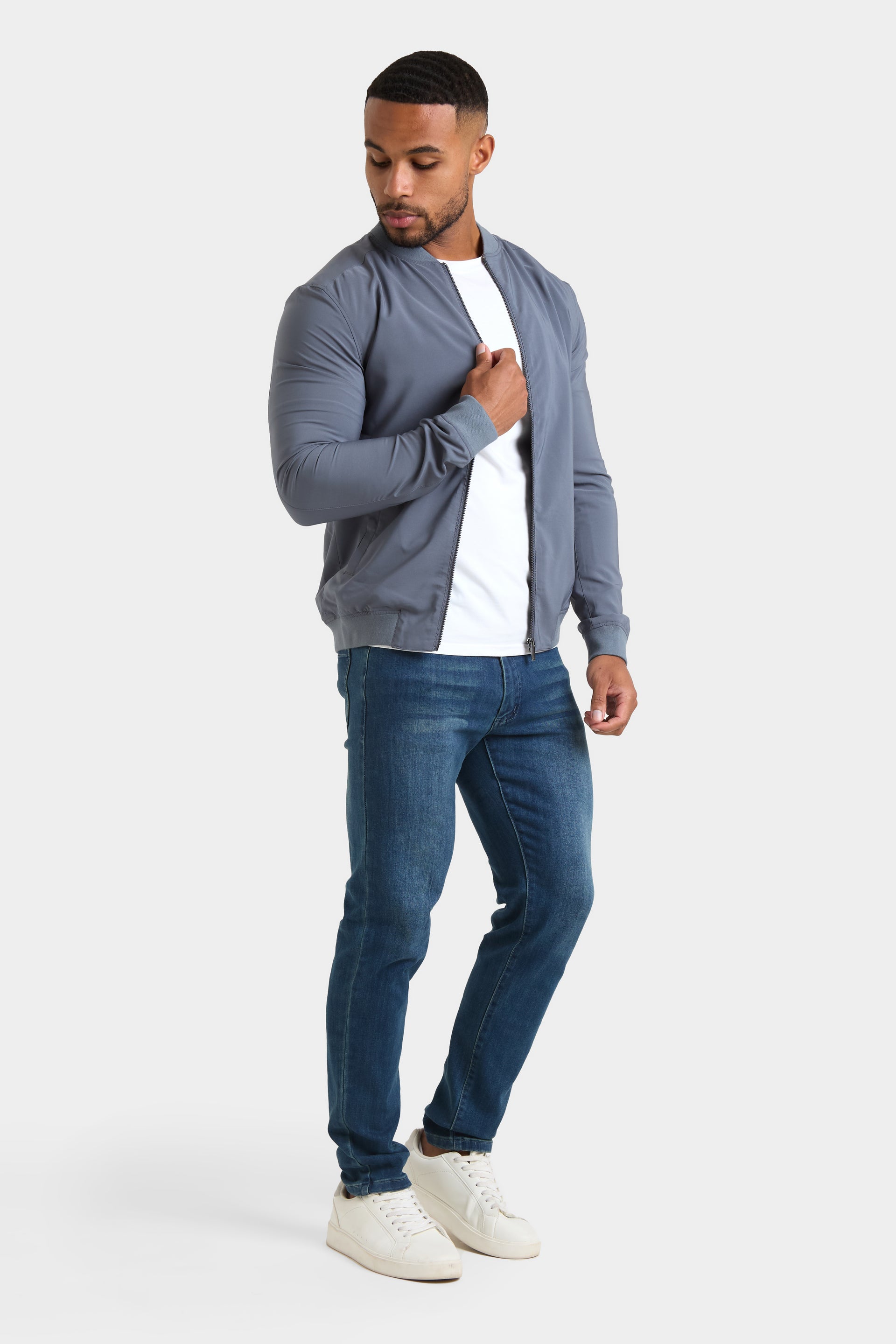 Light Weight Bomber Jacket in Graphite - TAILORED ATHLETE - ROW