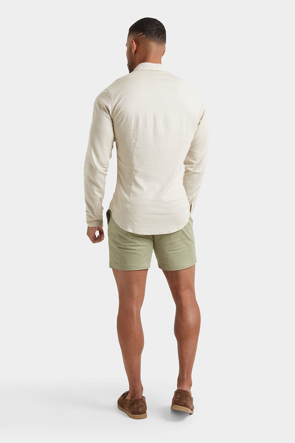 Linen Blend Shirt in Stone - TAILORED ATHLETE - ROW