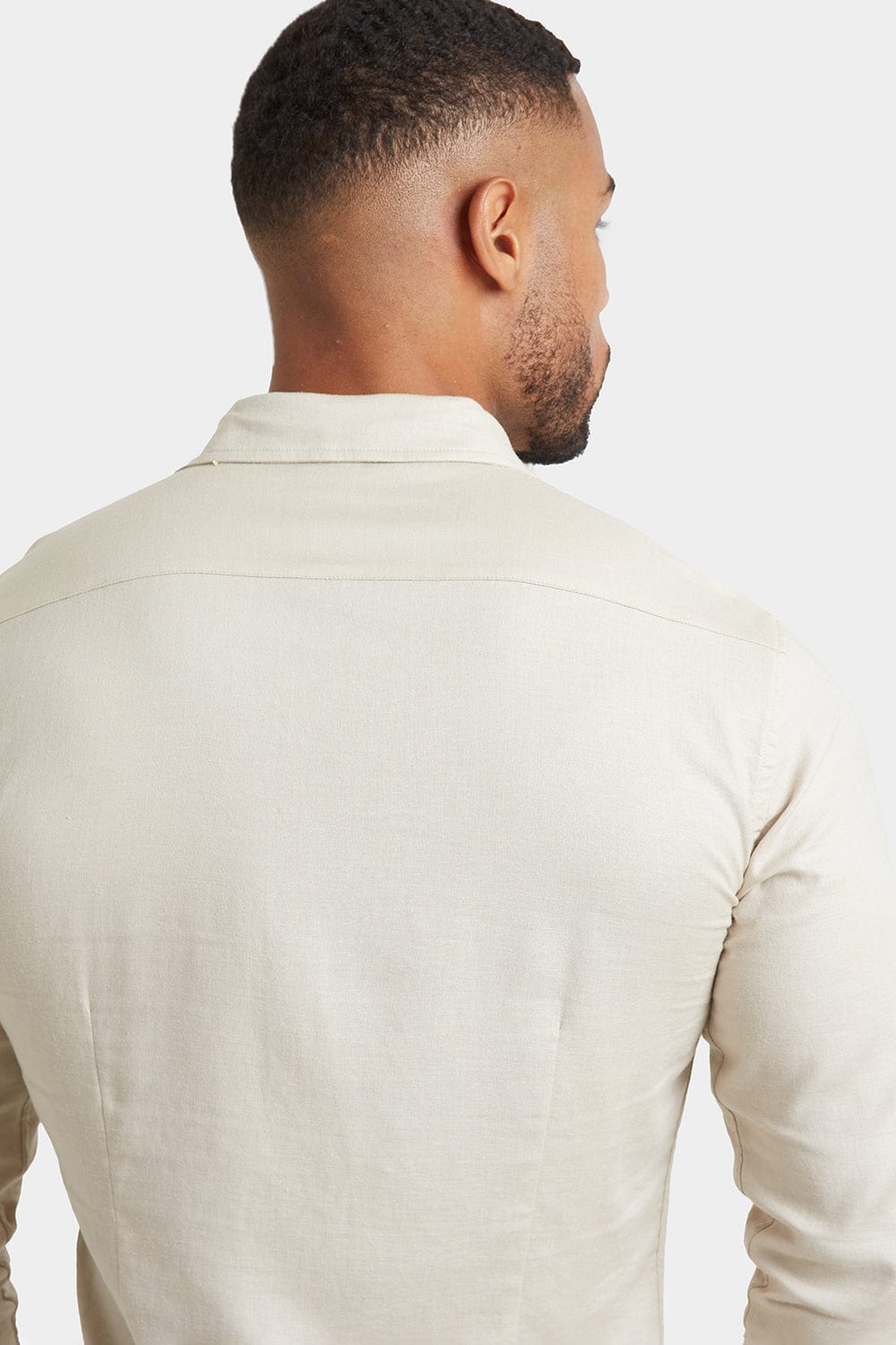 Linen Blend Shirt in Stone - TAILORED ATHLETE - ROW