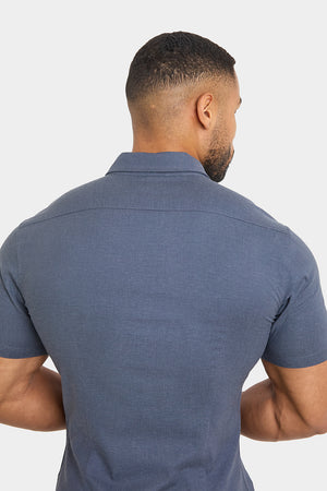 Linen Blend Shirt in Denim - TAILORED ATHLETE - ROW