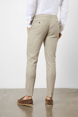 Linen Blend Suit Trousers in Dark Stone - TAILORED ATHLETE - ROW