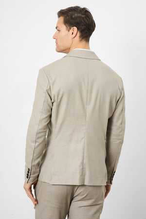 Linen Blend Suit Jacket in Dark Stone - TAILORED ATHLETE - ROW