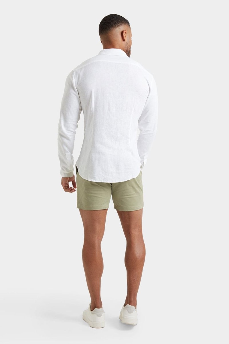 Muscle Fit Chino Shorts - Shorter Length in Sage - TAILORED ATHLETE - ROW