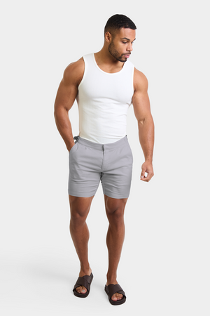 Linen Blend Side Adjuster Shorts in Mole - TAILORED ATHLETE - ROW