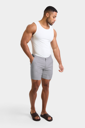 Linen Blend Side Adjuster Shorts in Mole - TAILORED ATHLETE - ROW