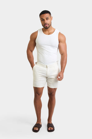 Linen Blend Shorts in Chalk - TAILORED ATHLETE - ROW