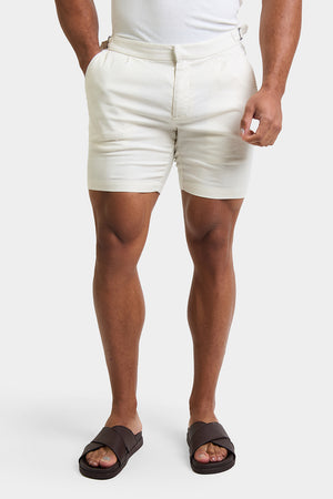 Linen Blend Shorts in Chalk - TAILORED ATHLETE - ROW