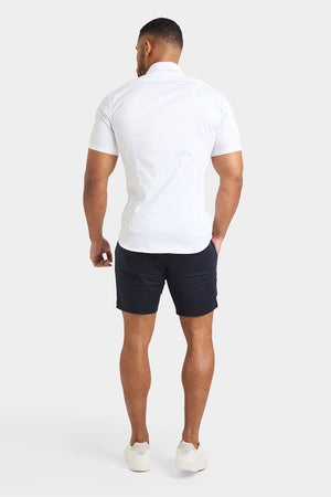 Linen Blend Side Adjuster Shorts in Navy - TAILORED ATHLETE - ROW