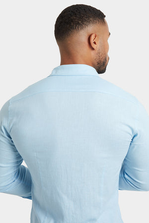 Linen Blend Shirt in Light Blue - TAILORED ATHLETE - ROW