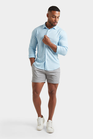 Linen Blend Shirt in Light Blue - TAILORED ATHLETE - ROW