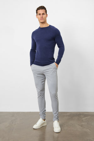 Merino Wool Crew Neck Jumper in Airforce - TAILORED ATHLETE - ROW