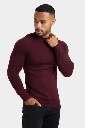 Merino Wool Crew Neck Jumper in Claret - TAILORED ATHLETE - ROW