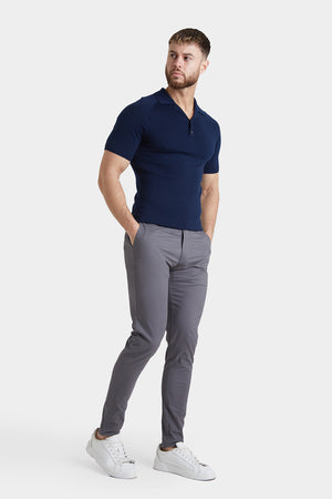 Muscle Fit Chino Trouser in Dark Grey - TAILORED ATHLETE - ROW