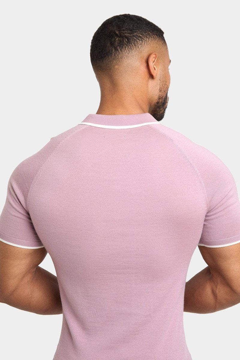 Pink t shirt with collar hotsell