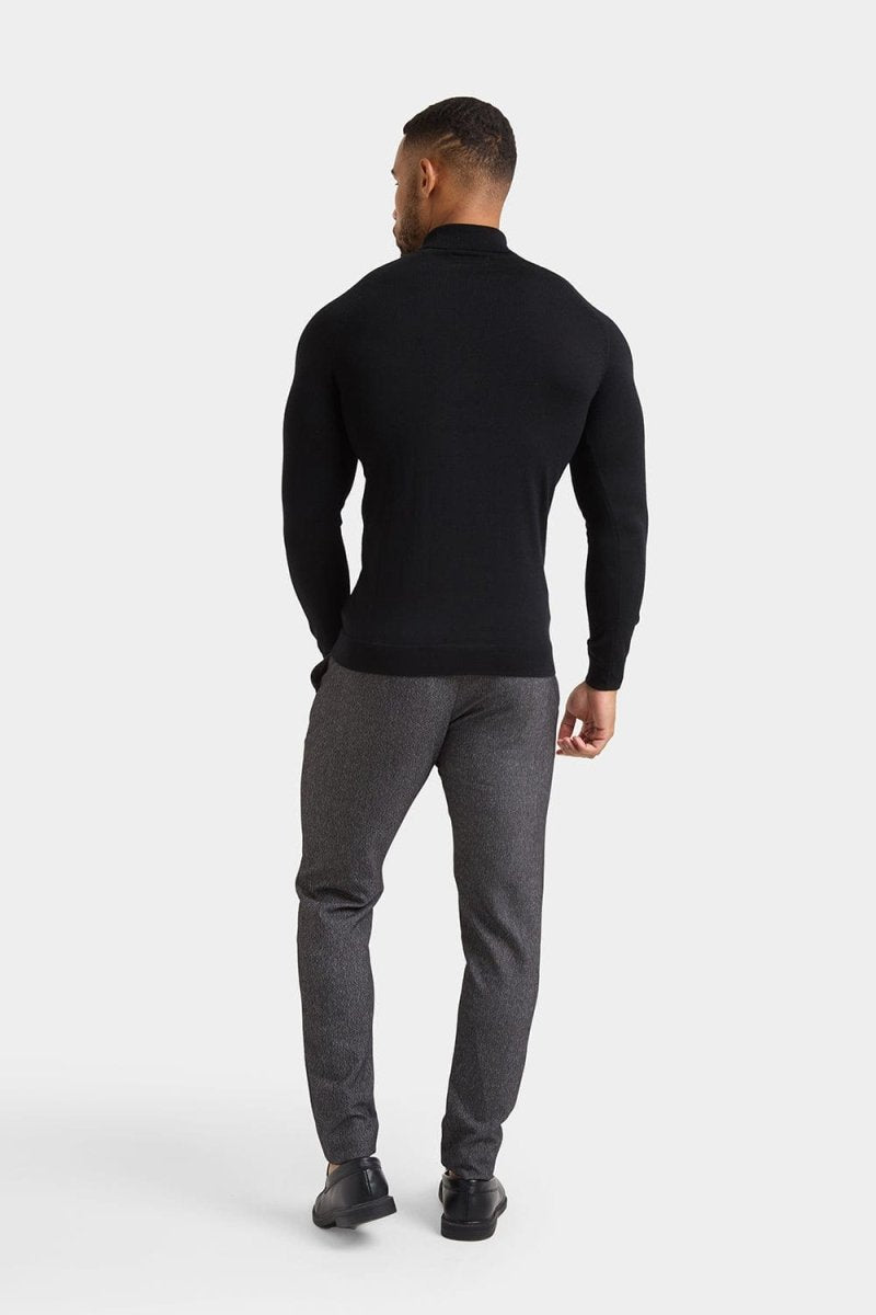 Merino Wool Roll Neck in Black - TAILORED ATHLETE - ROW