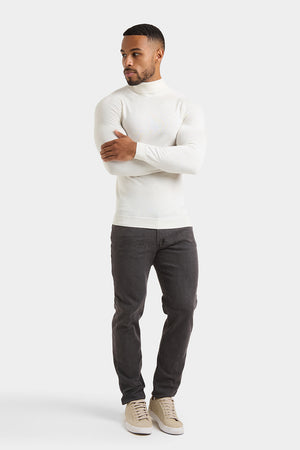 Merino Wool Roll Neck in Chalk - TAILORED ATHLETE - ROW