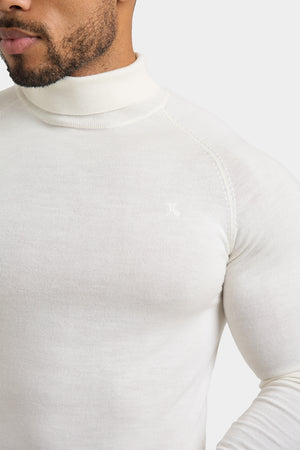 Merino Wool Roll Neck in Chalk - TAILORED ATHLETE - ROW