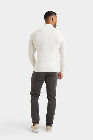 Merino Wool Roll Neck in Chalk - TAILORED ATHLETE - ROW