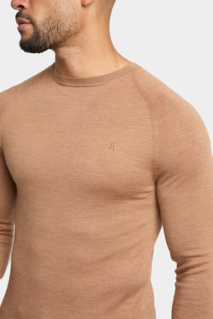 Merino Wool Crew Neck Jumper in Camel - TAILORED ATHLETE - ROW