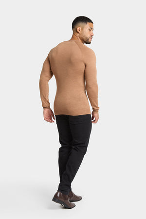 Merino Wool Crew Neck Jumper in Camel - TAILORED ATHLETE - ROW