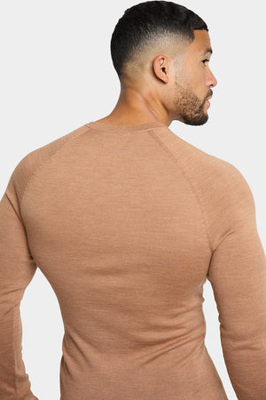 Merino Wool Crew Neck Jumper in Camel - TAILORED ATHLETE - ROW