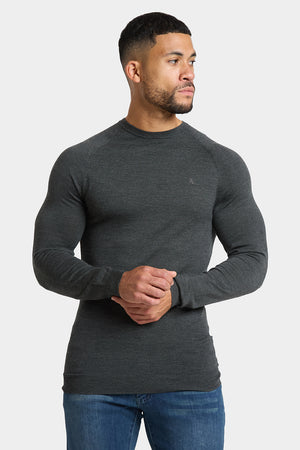 Merino Wool Crew Neck Jumper in Forest Marl - TAILORED ATHLETE - ROW