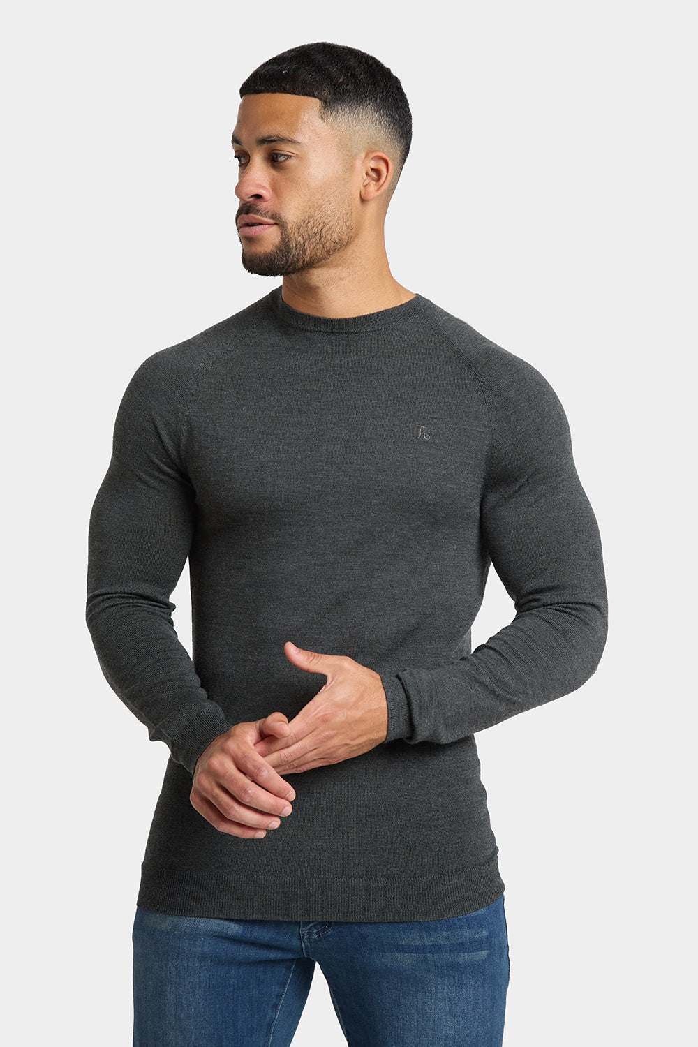 Merino Wool Crew Neck Jumper in Forest Marl - TAILORED ATHLETE - ROW