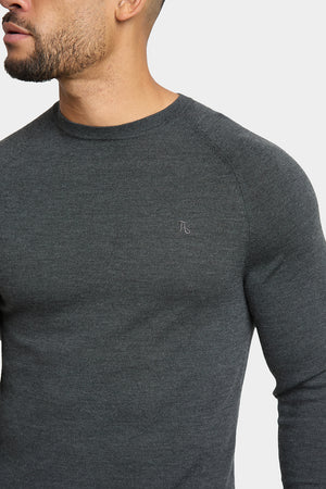 Merino Wool Crew Neck Jumper in Forest Marl - TAILORED ATHLETE - ROW