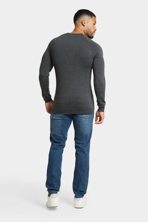 Merino Wool Crew Neck Jumper in Forest Marl - TAILORED ATHLETE - ROW