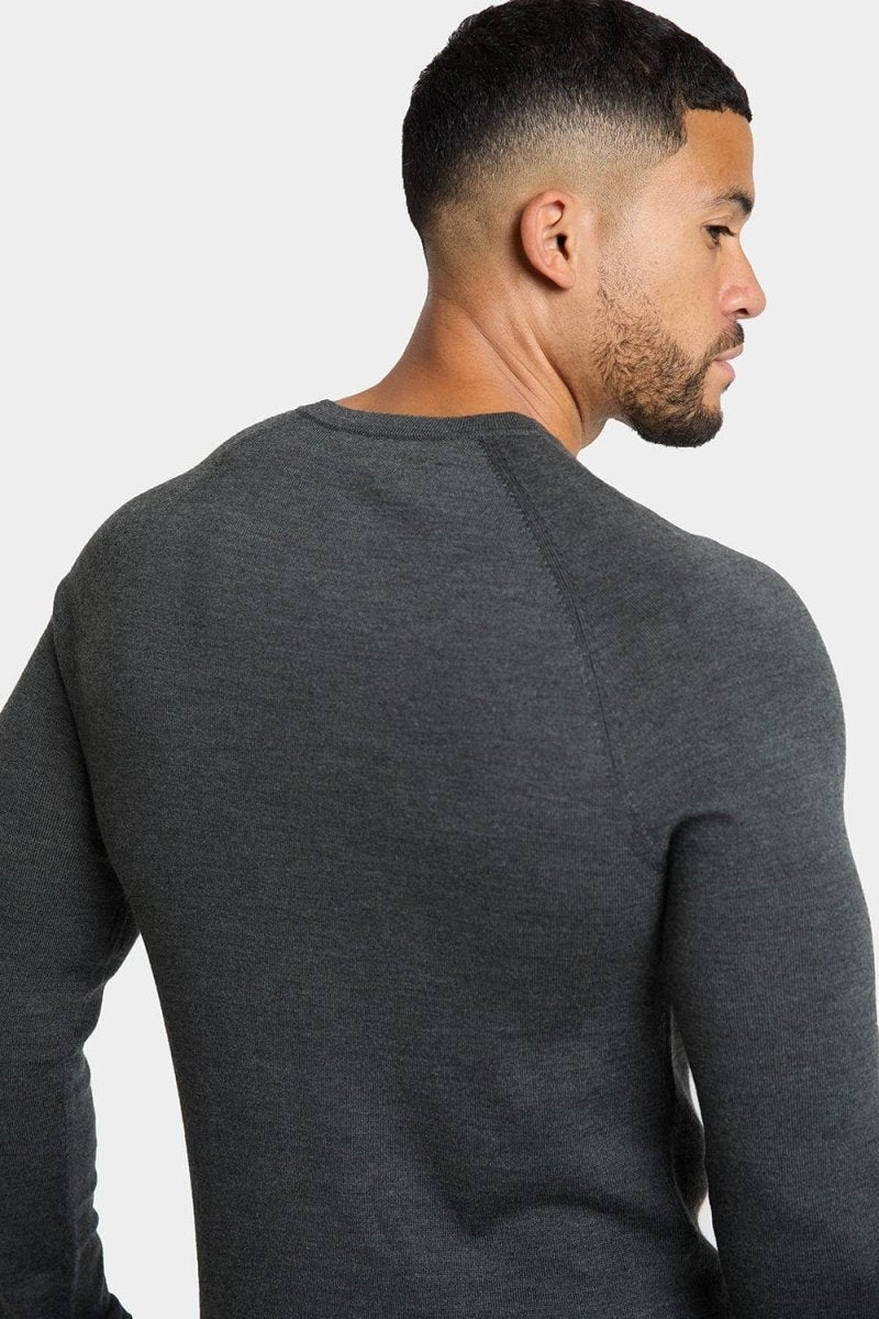 Merino Wool Crew Neck Jumper in Forest Marl - TAILORED ATHLETE - ROW