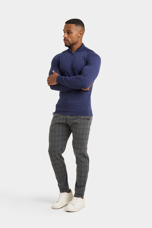 Merino Wool Half Zip Neck in Airforce - TAILORED ATHLETE - ROW