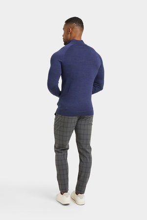 Merino Wool Half Zip Neck in Airforce - TAILORED ATHLETE - ROW