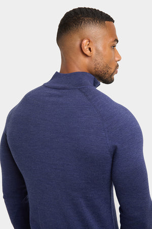 Merino Wool Half Zip Neck in Airforce - TAILORED ATHLETE - ROW