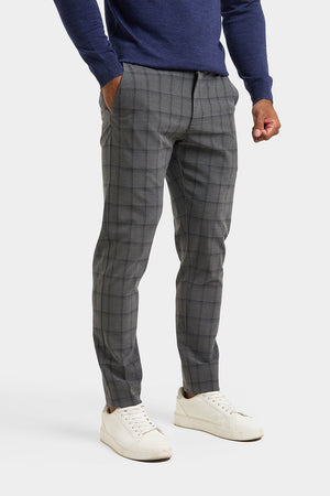 Patterned Trousers in Grey - TAILORED ATHLETE - ROW