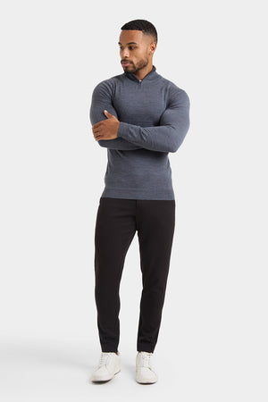 Merino Wool Half Zip Neck in Grey Marl - TAILORED ATHLETE - ROW