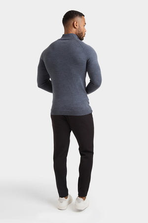 Merino Wool Half Zip Neck in Grey Marl - TAILORED ATHLETE - ROW